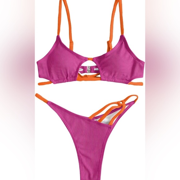 NWT- ZAFUL CUT OUT THONG BIKINI - Picture 7 of 9